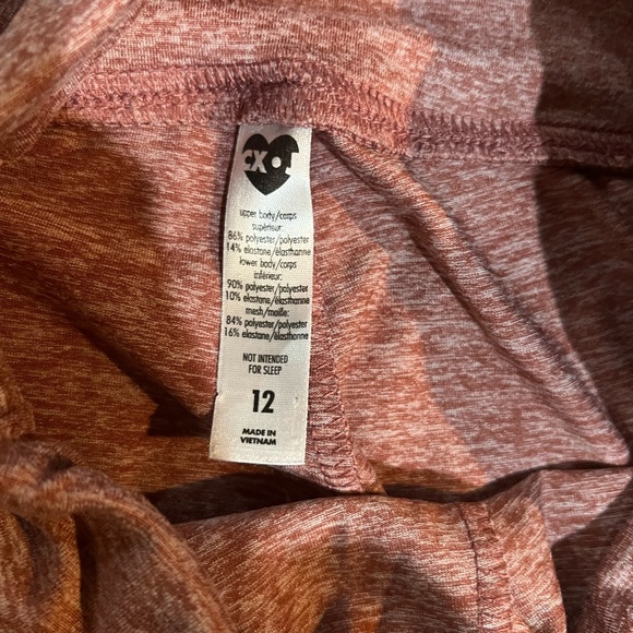 EUC JUSTICE Girls two-tone pink leggings sz 12 *see photo of ink stain at waist - Picture 3 of 4